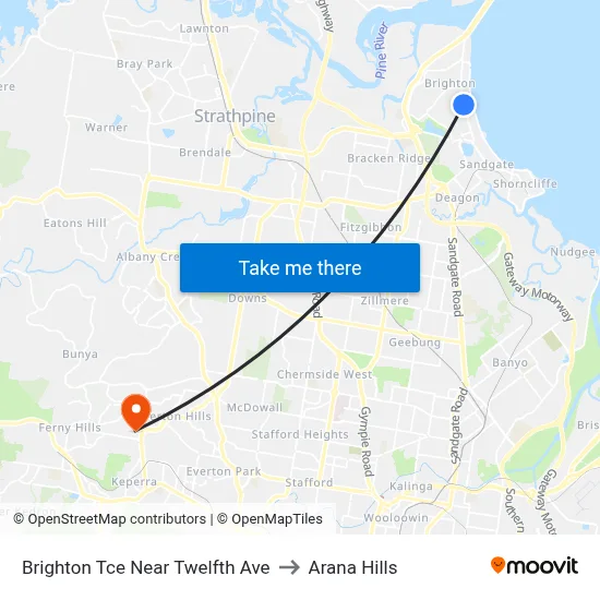 Brighton Tce Near Twelfth Ave to Arana Hills map