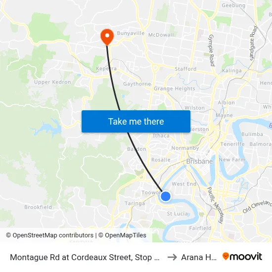 Montague Rd at Cordeaux Street, Stop 30/14 to Arana Hills map
