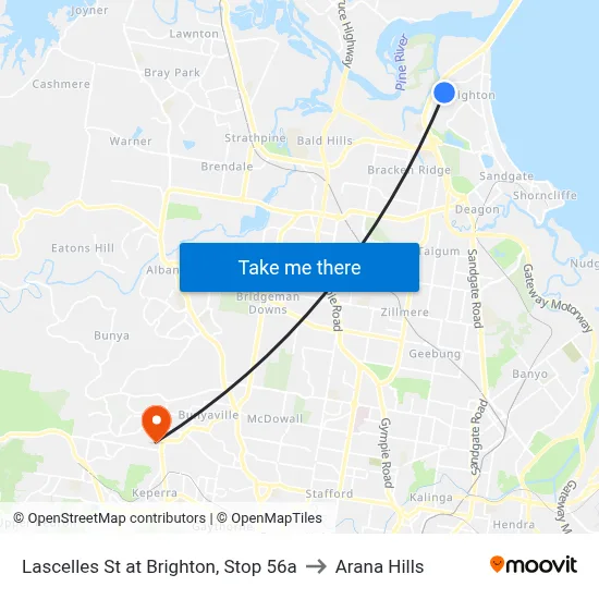 Lascelles St at Brighton, Stop 56a to Arana Hills map