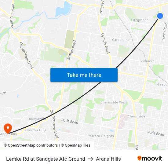 Lemke Rd at Sandgate Afc Ground to Arana Hills map