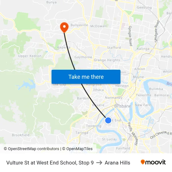 Vulture St at West End School, Stop 9 to Arana Hills map