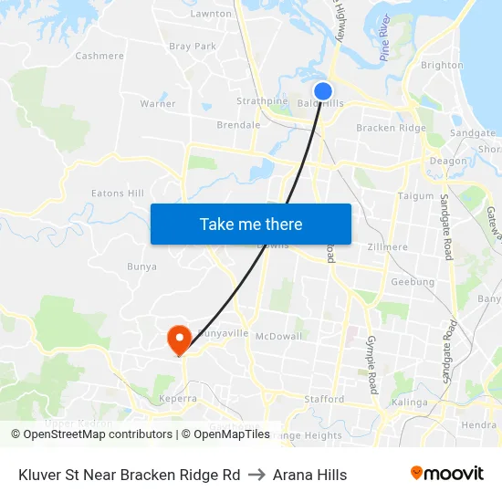 Kluver St Near Bracken Ridge Rd to Arana Hills map