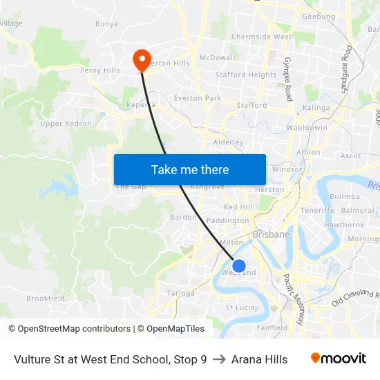 Vulture St at West End School, Stop 9 to Arana Hills map