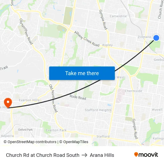 Church Rd at Church Road South to Arana Hills map