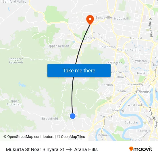 Mukurta St Near Binyara St to Arana Hills map