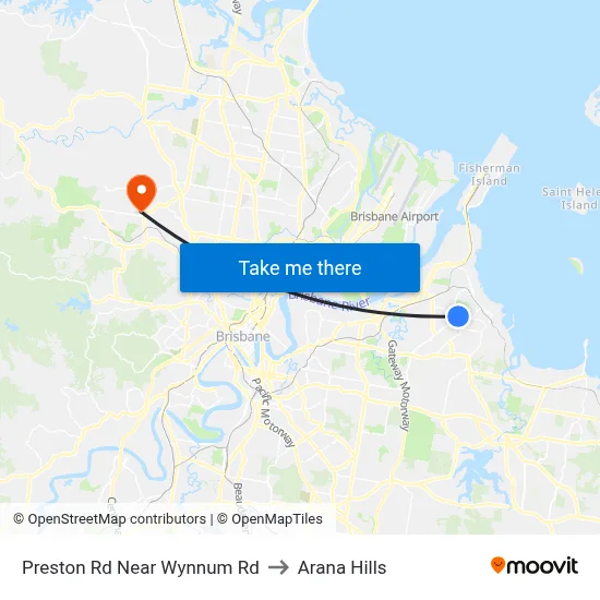 Preston Rd Near Wynnum Rd to Arana Hills map