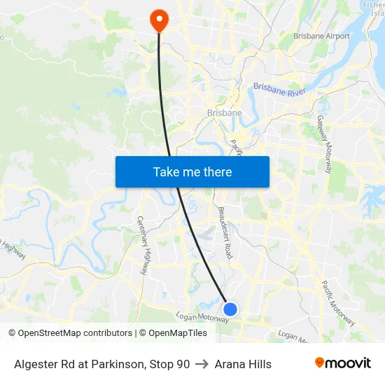 Algester Rd at Parkinson, Stop 90 to Arana Hills map