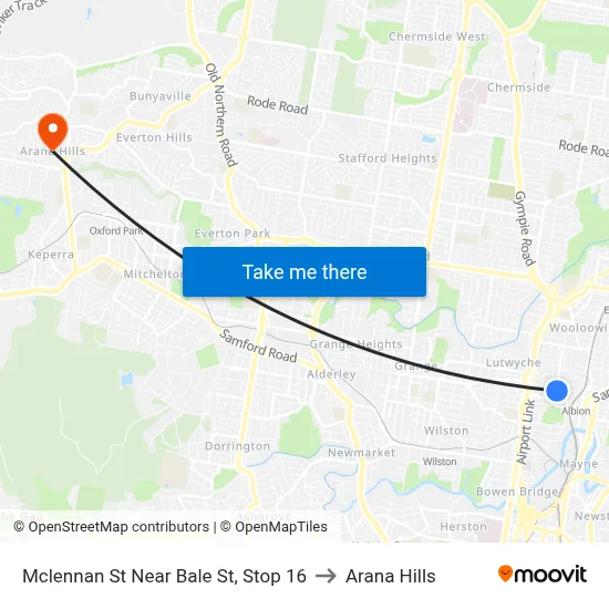 Mclennan St Near Bale St, Stop 16 to Arana Hills map