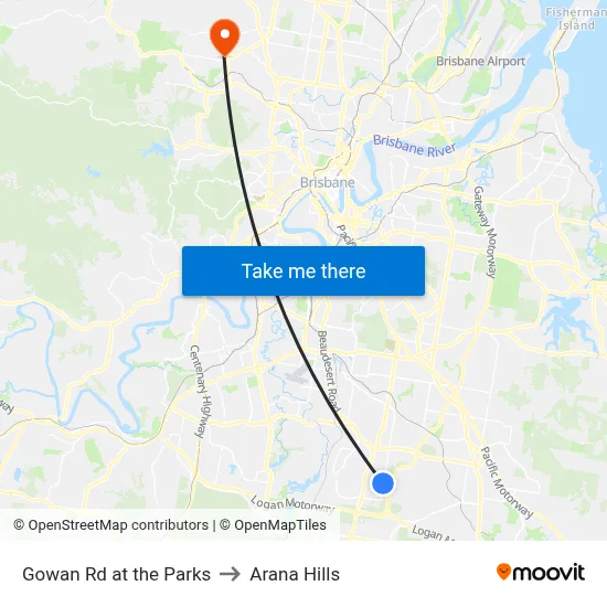 Gowan Rd at the Parks to Arana Hills map