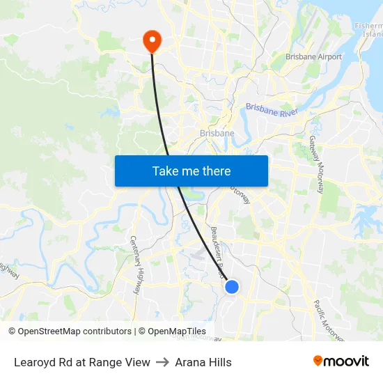Learoyd Rd at Range View to Arana Hills map
