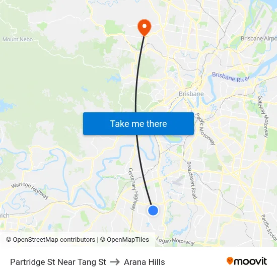 Partridge St Near Tang St to Arana Hills map