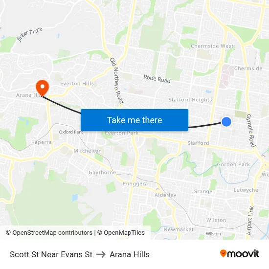 Scott St Near Evans St to Arana Hills map