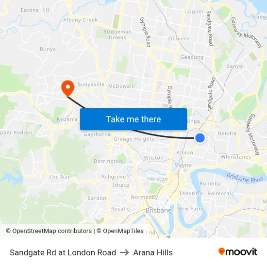 Sandgate Rd at London Road to Arana Hills map