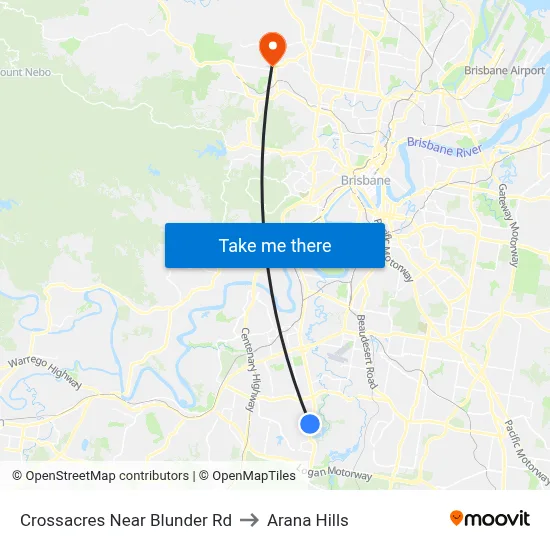 Crossacres Near Blunder Rd to Arana Hills map