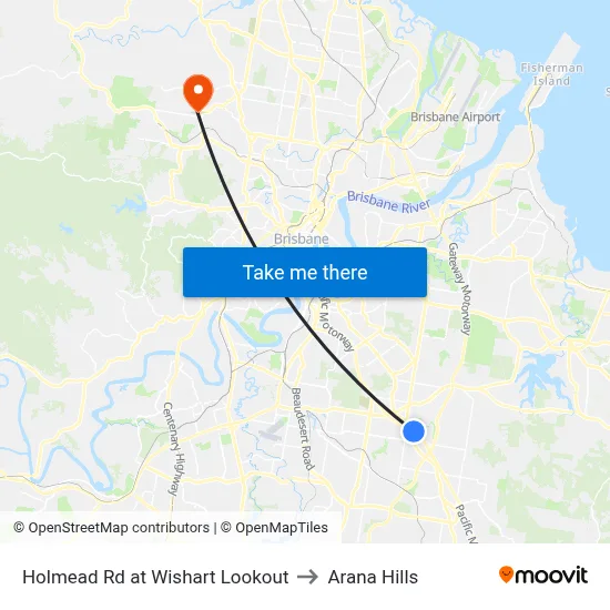Holmead Rd at Wishart Lookout to Arana Hills map
