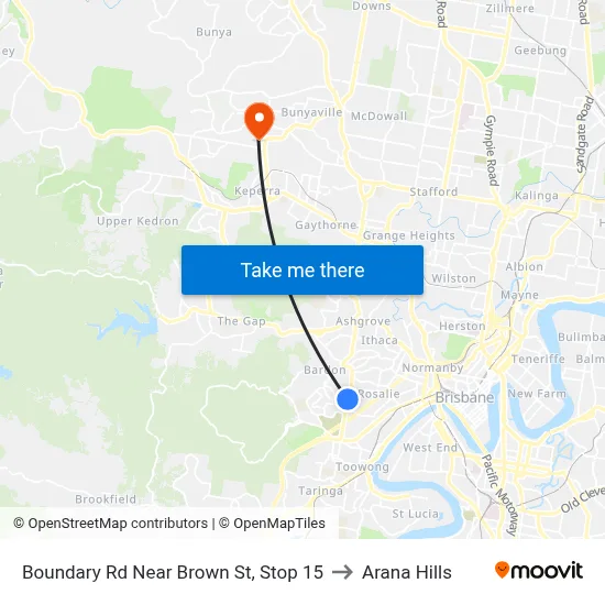 Boundary Rd Near Brown St, Stop 15 to Arana Hills map