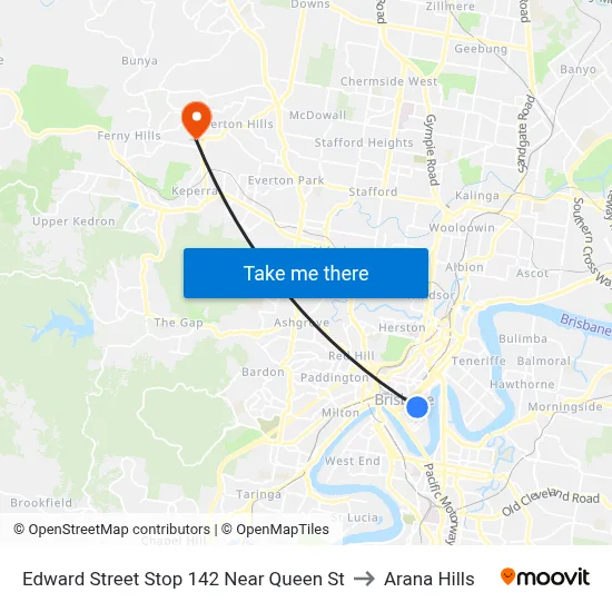 Edward Street Stop 142 Near Queen St to Arana Hills map