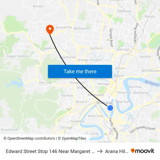 Edward Street Stop 146 Near Margaret St to Arana Hills map