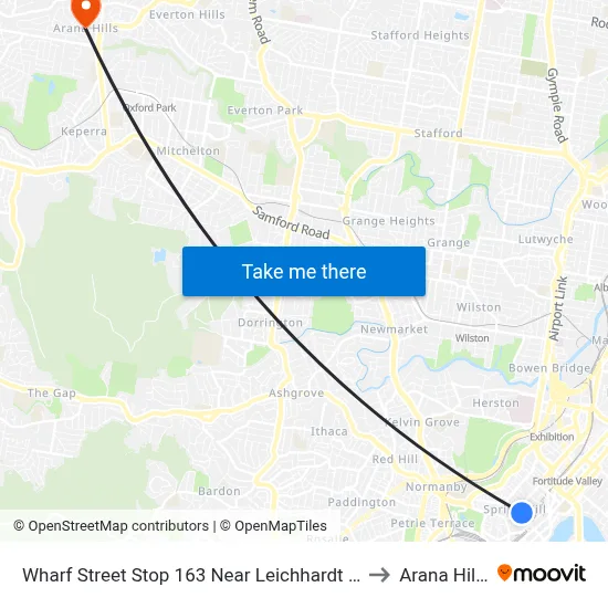 Wharf Street Stop 163 Near Leichhardt St to Arana Hills map