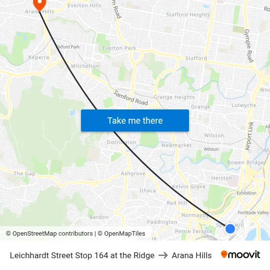 Leichhardt Street Stop 164 at the Ridge to Arana Hills map