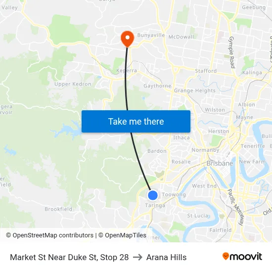 Market St Near Duke St, Stop 28 to Arana Hills map