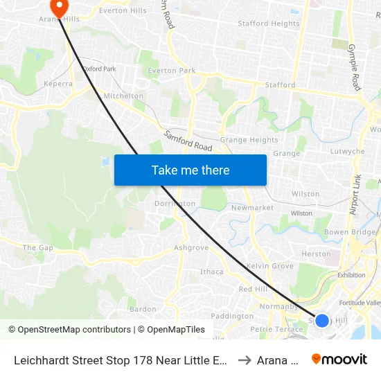 Leichhardt Street Stop 178 Near Little Edward St to Arana Hills map