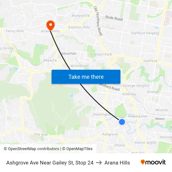 Ashgrove Ave Near Gailey St, Stop 24 to Arana Hills map