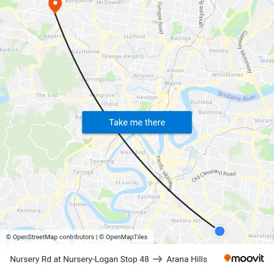 Nursery Rd at Nursery-Logan Stop 48 to Arana Hills map