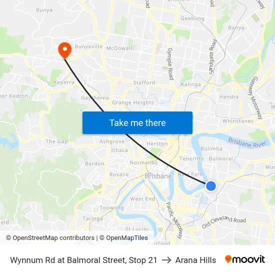 Wynnum Rd at Balmoral Street, Stop 21 to Arana Hills map