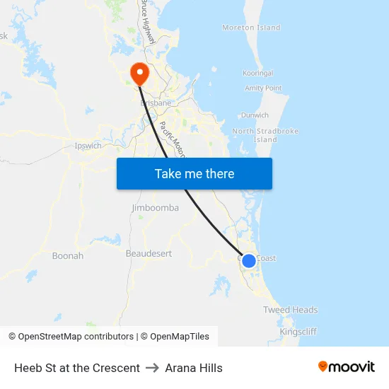 Heeb St at the Crescent to Arana Hills map