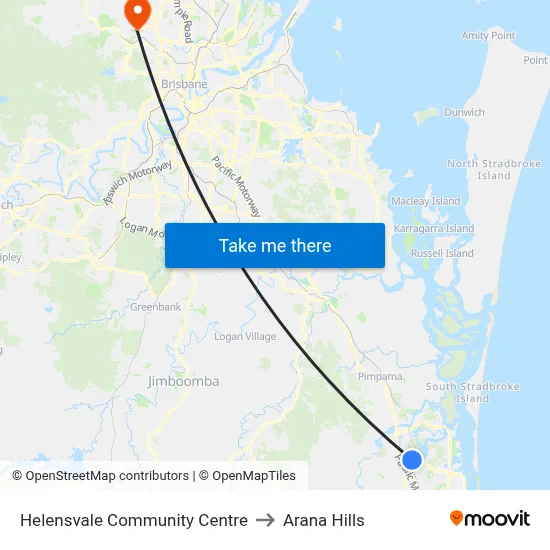 Helensvale Community Centre to Arana Hills map