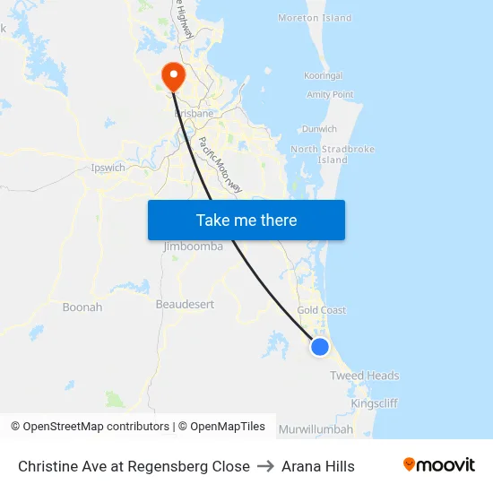 Christine Ave at Regensberg Close to Arana Hills map