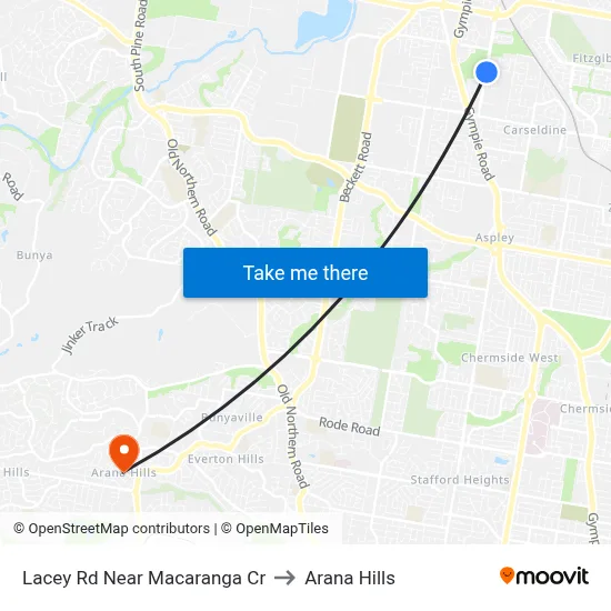Lacey Rd Near Macaranga Cr to Arana Hills map