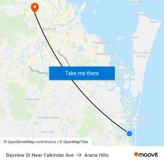 Bayview St Near Falkinder Ave to Arana Hills map
