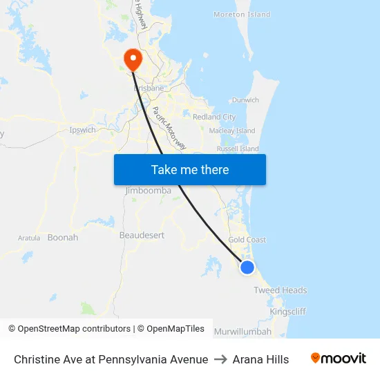 Christine Ave at Pennsylvania Avenue to Arana Hills map