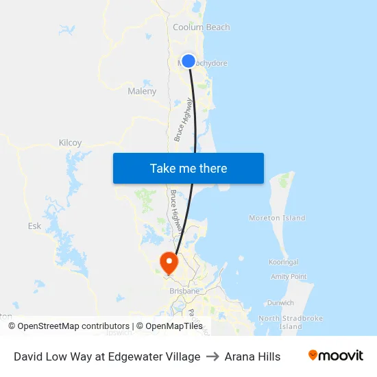 David Low Way at Edgewater Village to Arana Hills map
