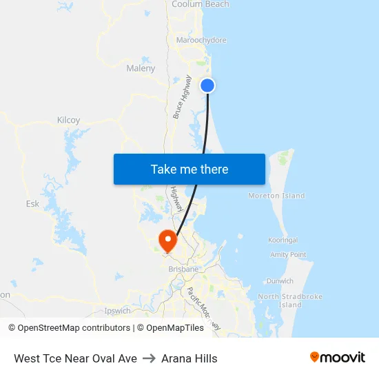 West Tce Near Oval Ave to Arana Hills map