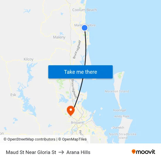 Maud St Near Gloria St to Arana Hills map