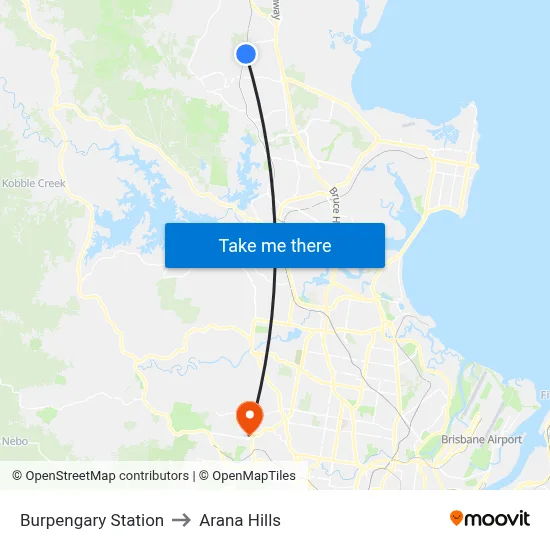 Burpengary Station to Arana Hills map