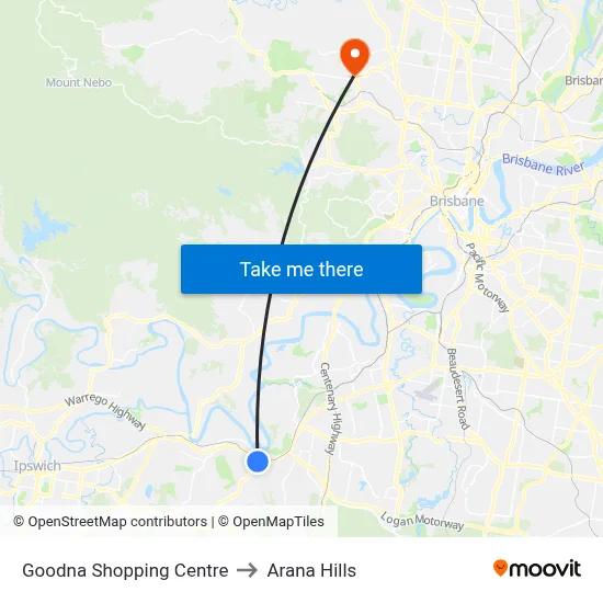 Goodna Shopping Centre to Arana Hills map
