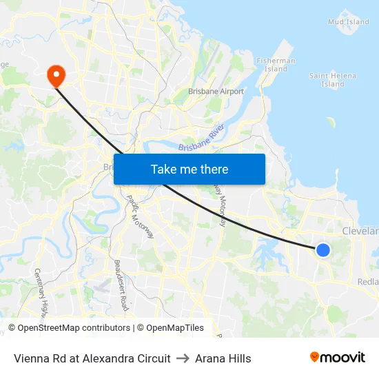 Vienna Rd at Alexandra Circuit to Arana Hills map