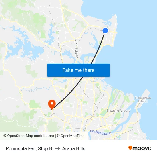 Peninsula Fair, Stop B to Arana Hills map