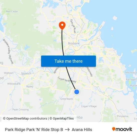 Park Ridge Park 'N' Ride Stop B to Arana Hills map