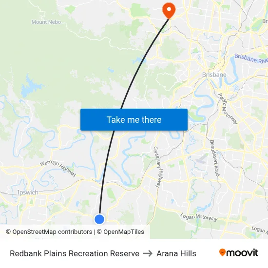 Redbank Plains Recreation Reserve to Arana Hills map