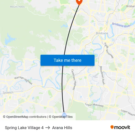 Spring Lake Village 4 to Arana Hills map