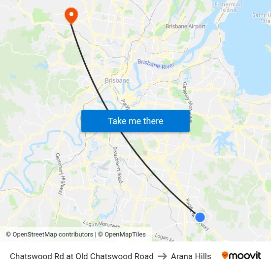 Chatswood Rd at Old Chatswood Road to Arana Hills map