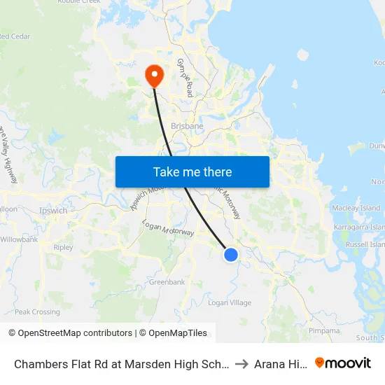 Chambers Flat Rd at Marsden High School to Arana Hills map
