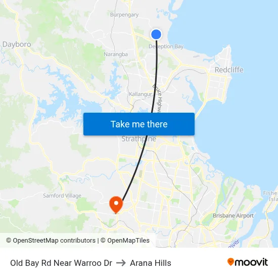 Old Bay Rd Near Warroo Dr to Arana Hills map