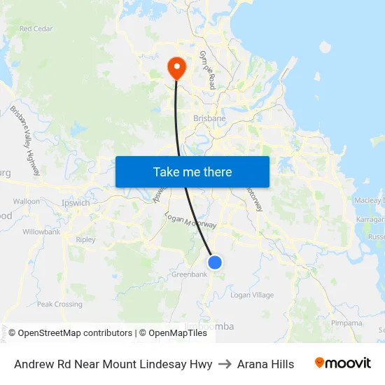 Andrew Rd Near Mount Lindesay Hwy to Arana Hills map