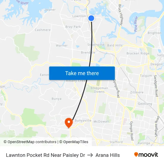 Lawnton Pocket Rd Near Paisley Dr to Arana Hills map